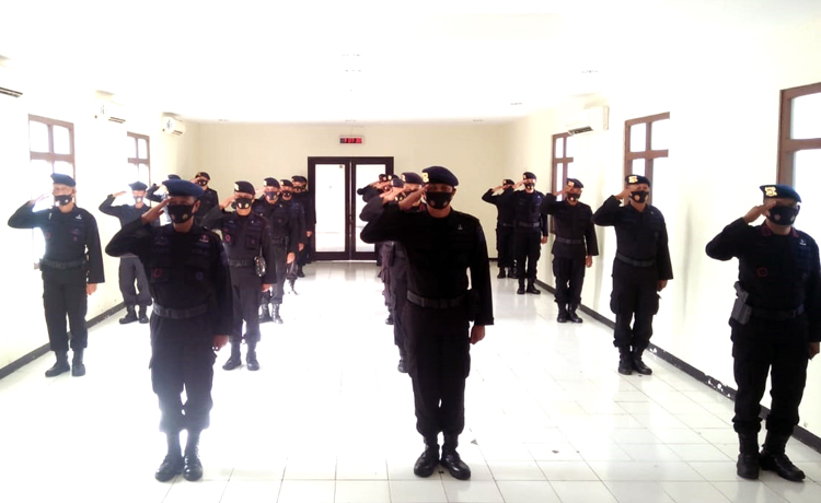 Satbrimob Polda Jawa Tengah mengikuti Peringatan Hari Kesaktian Pancasila secara virtual (sumber: Humas Satbrimob Polda Jawa Tengah)