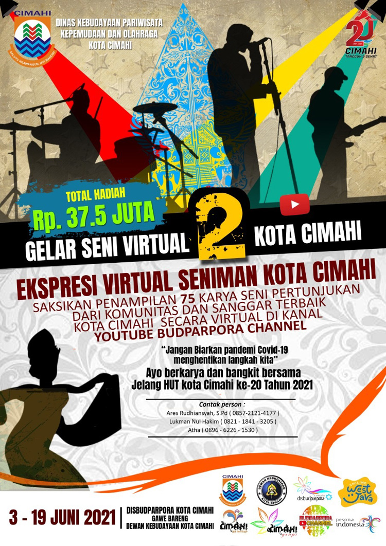 Flyer acara “Gelar Seni Virtual ke-2 Kota Cimahi” 