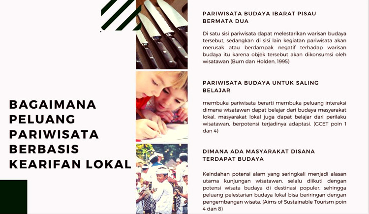 Peluang wisata kearifan lokal