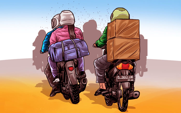 Ilustrasi: mudik pakai sepeda motor