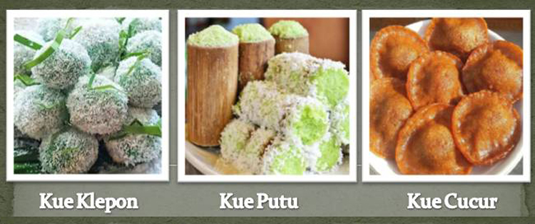 klepon, putu, cucur