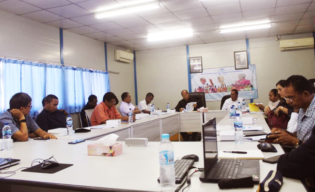 Suasana meeting terkait Project Dili Urban Water Supply System yang berlangsung di ruang meeting BTL.EP, Caicoli, Dili, Timor Leste pada Selasa (17/10/2023)