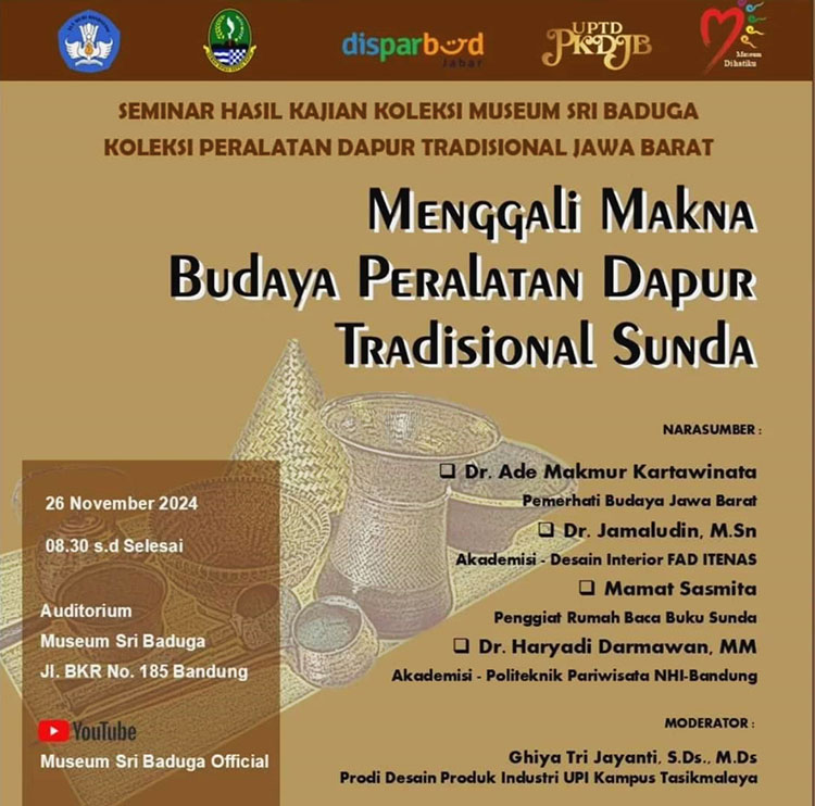 Flyer acara seminar budaya bertajuk "Menggali Makna Budaya Peralatan Tradisional Sunda" - (Sumber: Didin/PMN)